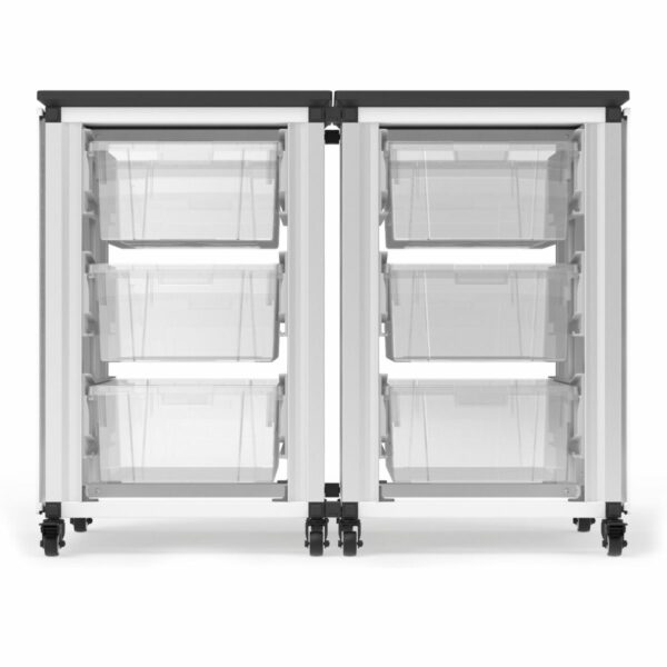 Luxor Modular Classroom Storage Cabinet - 2 side-by-side modules with 6 large bins - Luxor
