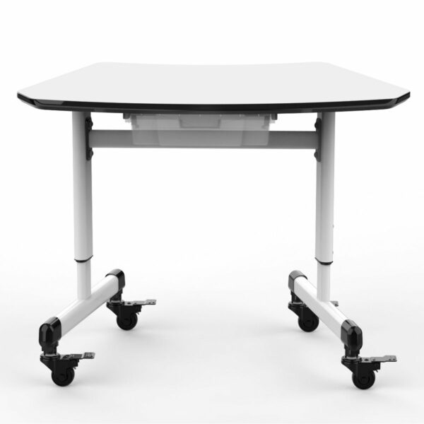 Luxor MBS-DESK Height-Adjustable Trapezoid Student Desk with Drawer - Luxor