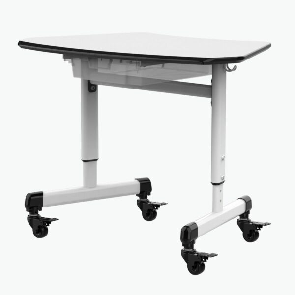 Luxor MBS-DESK Height-Adjustable Trapezoid Student Desk with Drawer - Luxor