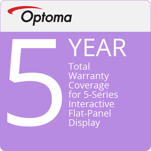 Optoma BW-WIFPD5Y 5-Year Total Warranty Coverage for 5-Series Interactive Flat-Panel Display - Optoma Technology, Inc.