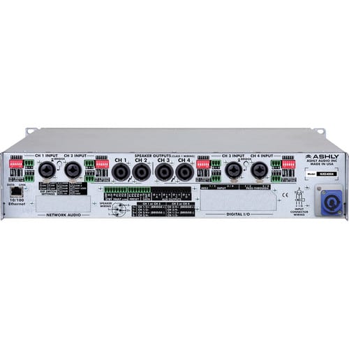 Ashly nXe Series NXE4004 4-Channel 400W Power Amplifier with Programmable Outputs & Ethernet Control - Ashly Audio