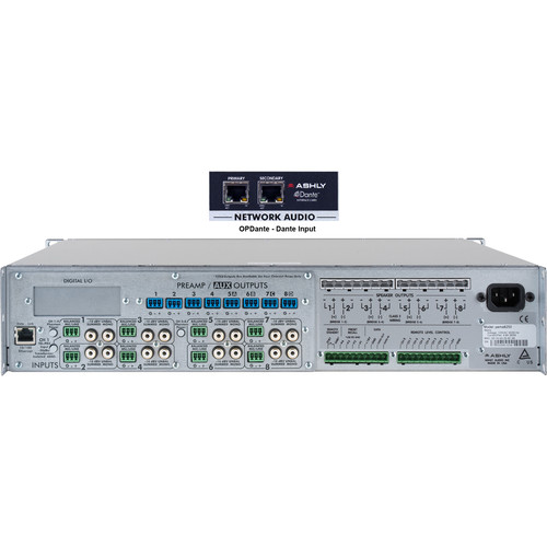 Ashly 8-Channel 2000W Pema Network Power Amplifier with OPDante Card & Protea DSP Software Suite (70V) - Ashly Audio