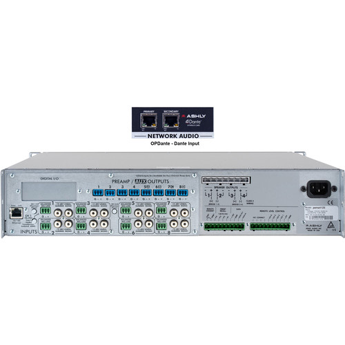 Ashly 4-Channel 500W Pema Network Power Amplifier with OPDante Card & Protea DSP Software Suite (Low-Z) - Ashly Audio