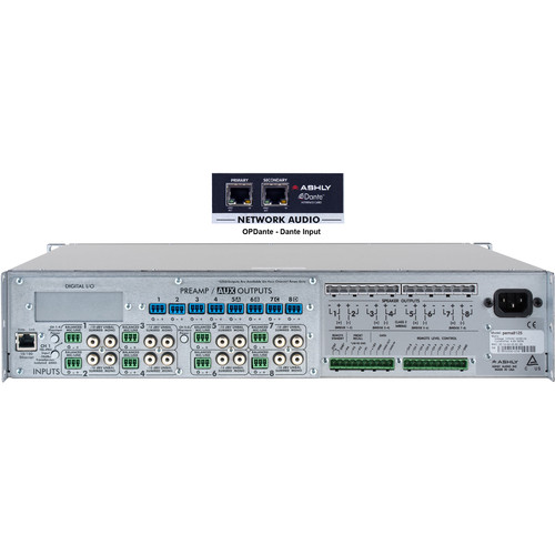 Ashly 8-Channel 1000W Pema Network Power Amplifier with OPDante Card & Protea DSP Software Suite (Low-Z) - Ashly Audio
