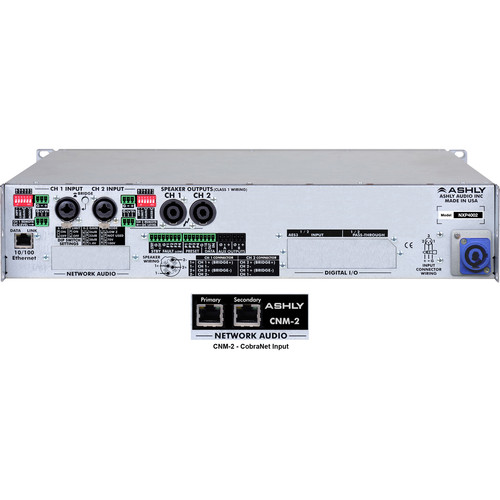 Ashly nXp400 2-Channel Multi-Mode Network Power Amplifier with Protea DSP Software Suite & CobraNet Digital Interface - Ashly Audio