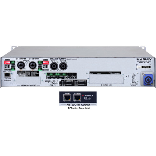 Ashly nXp400 2-Channel Multi-Mode Network Power Amplifier with Protea DSP Software Suite & Dante Digital Interface - Ashly Audio