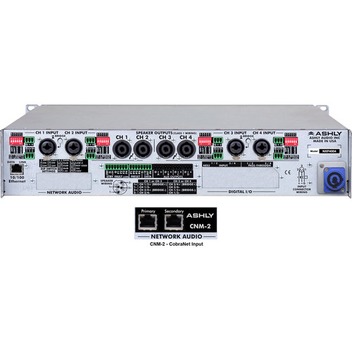 Ashly nXp400 4-Channel Multi-Mode Network Power Amplifier with Protea DSP Software Suite & CobraNet Digital Interface - Ashly Audio