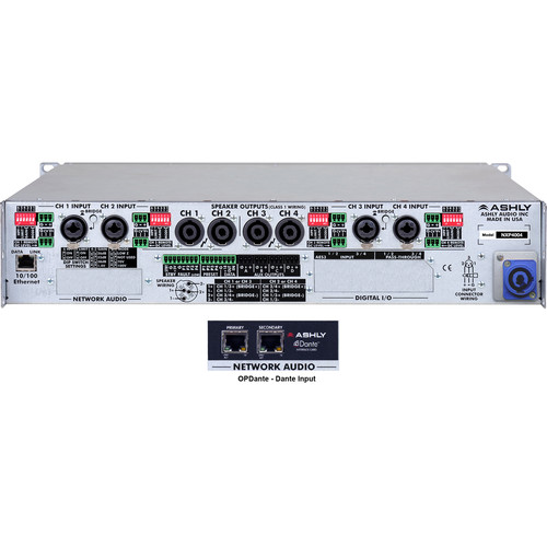Ashly nXp400 4-Channel Multi-Mode Network Power Amplifier with Protea DSP Software Suite & Dante Digital Interface - Ashly Audio