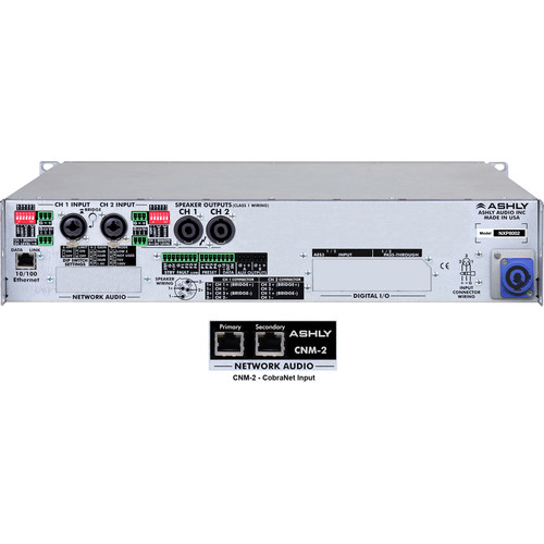 Ashly nXp800 2-Channel Multi-Mode Network Power Amplifier with Protea DSP Software Suite & CobraNet Digital Interface - Ashly Audio