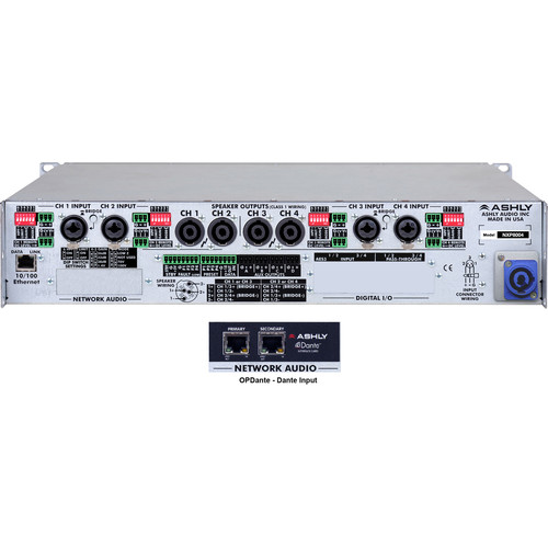Ashly nXp800 4-Channel Multi-Mode Network Power Amplifier with Protea DSP Software Suite & Dante Digital Interface - Ashly Audio
