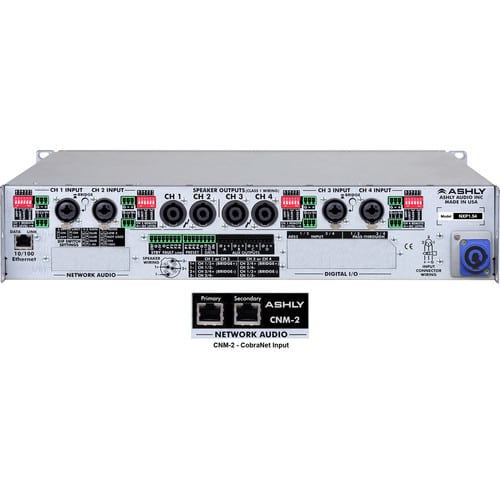 Ashly nXp1.5 4-Channel Multi-Mode Network Power Amplifier with Protea DSP Software Suite & CobraNet Digital Interface - Ashly Audio