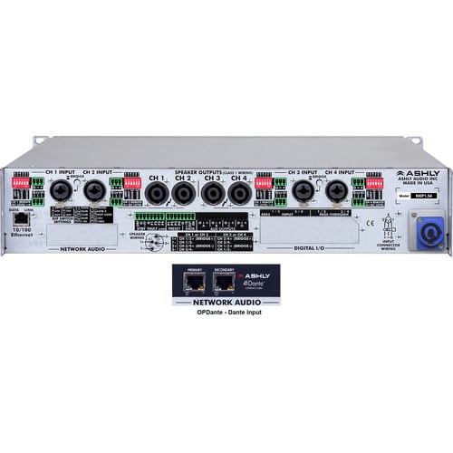 Ashly nXp1.5 4-Channel Multi-Mode Network Power Amplifier with Protea DSP Software Suite & Dante Digital Interface - Ashly Audio