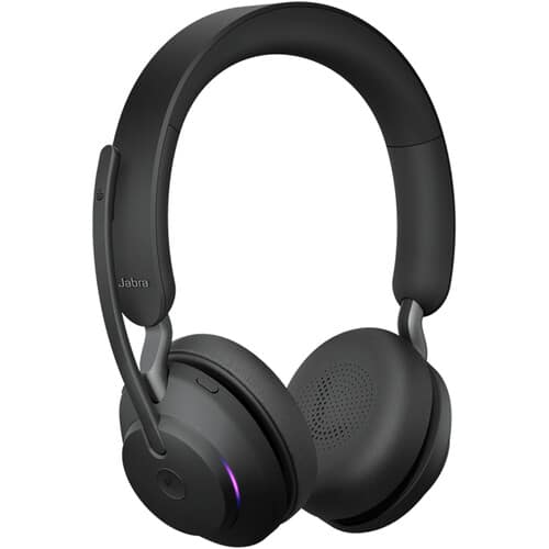 Jabra Evolve2 65 Stereo Wireless On-Ear Headset with Stand (Microsoft Teams, USB Type-A, Black) - Jabra
