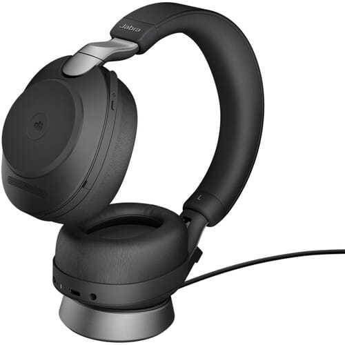 Jabra Evolve2 85 Noise-Canceling Wireless Over-Ear Headset with Stand (Unified Communication, USB Type-C, Black) - Jabra