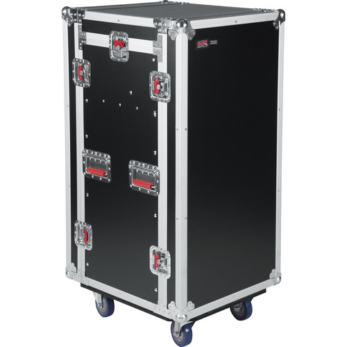 Gator G-TOUR 10X16 PU Pop-Up Console Rack Case - 10 Space Top and 16 Space Front and Rear Rackable Audio Equipment - Gator Cases, Inc.