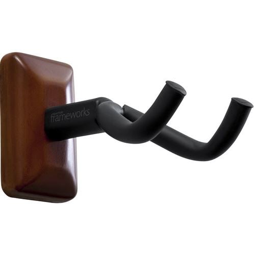 Gator Wall-Mounted Guitar Hanger with Mahogany Mounting Plate - Gator Cases, Inc.