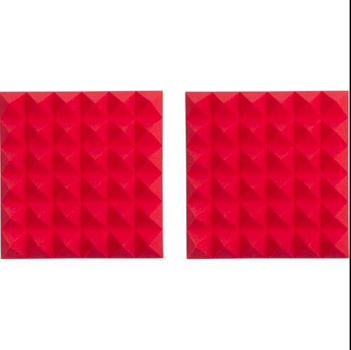 Gator 12x12"Acoustic Pyramid Panel (Red) 2-Pack - Gator Cases, Inc.