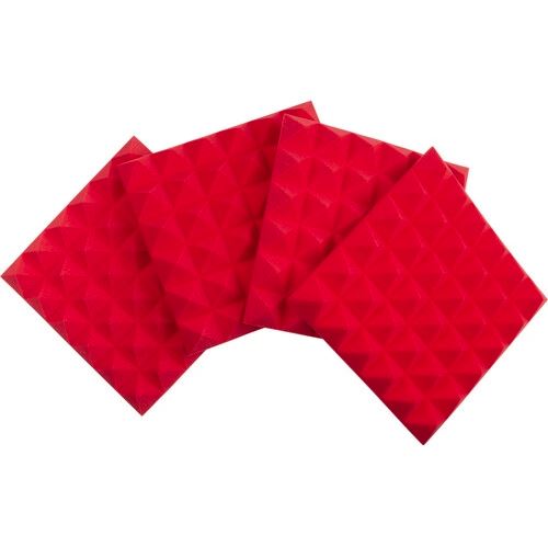 Gator 12x12"Acoustic Pyramid Panel (Red) 4-Pack - Gator Cases, Inc.