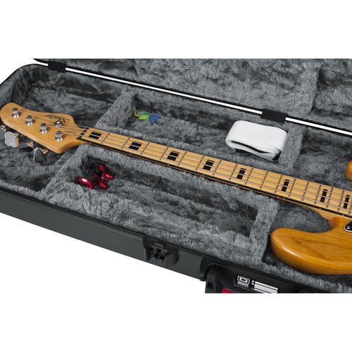 Gator GTSA-GTRBASS-LED TSA Series ATA Molded Case with Built-In LED Light for Electric Bass Guitars (Black) - Gator Cases, Inc.