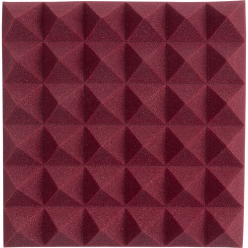 Gator 12x12"Acoustic Pyramid Panel (Burgundy) 2-Pack - Gator Cases, Inc.