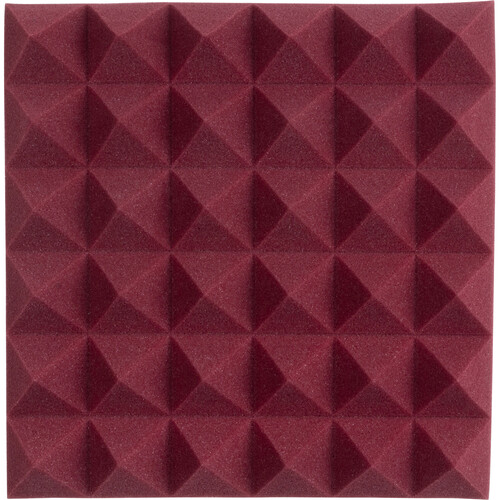 Gator 12x12"Acoustic Pyramid Panel (Burgundy) 4-Pack - Gator Cases, Inc.