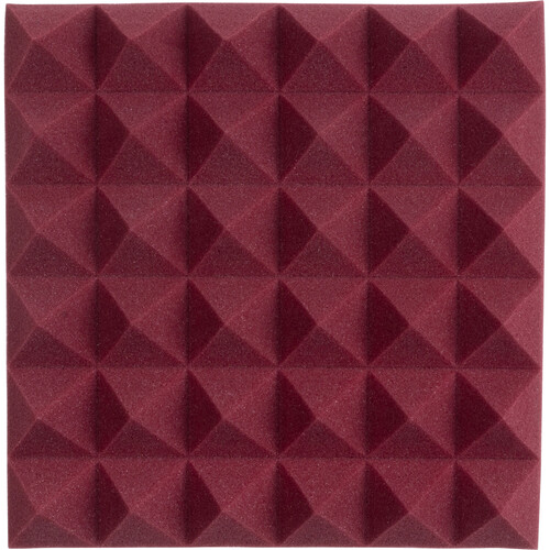 Gator 12x12"Acoustic Pyramid Panel (Burgundy) 8-Pack - Gator Cases, Inc.