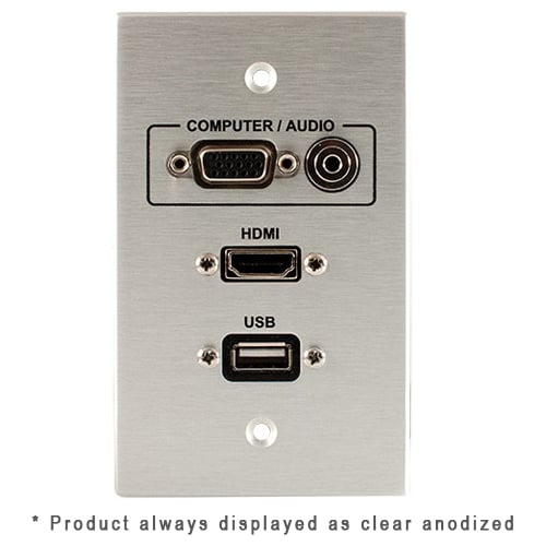 Covid W1406M-BA 1-Gang, VGA Pt, HDMI Pigtail, 3.5mm, USB AA, BA - Covid, Inc.