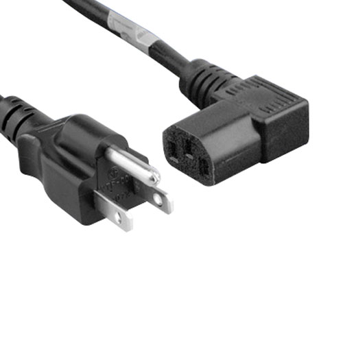 Covid PC-04-18-BLK-03 Power Cord, R-Angle, N5-15P to C13, 18 AWG, 3ft - Covid, Inc.