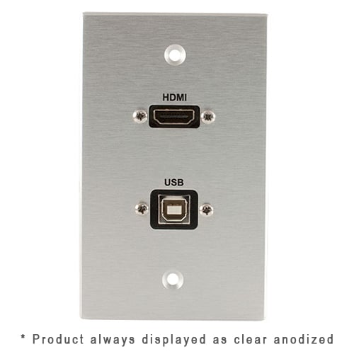 Covid W1218M-BA 1-Gang, HDMI Female, USB BA Pigtail, Black Anod - Covid, Inc.