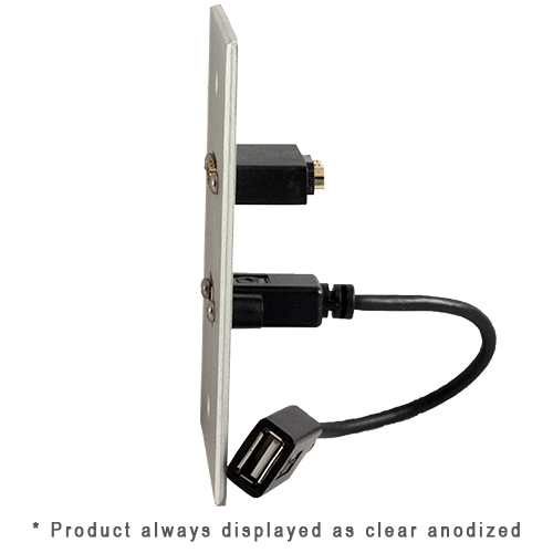 Covid W1219M-CA 1-Gang, HDMI Female, USB AA Pigtail, Clear Anod - Covid, Inc.