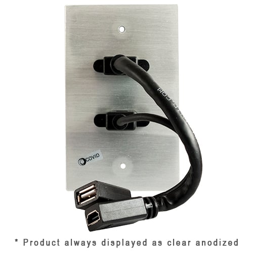 Covid W1219P-BA 1-Gang, HDMI Pigtail, USB AA Pigtail, Black Anod - Covid, Inc.
