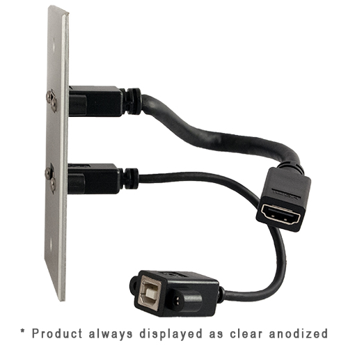 Covid W1220P-BK 1-Gang, HDMI Pigtail, USB AB Pigtail, Black - Covid, Inc.