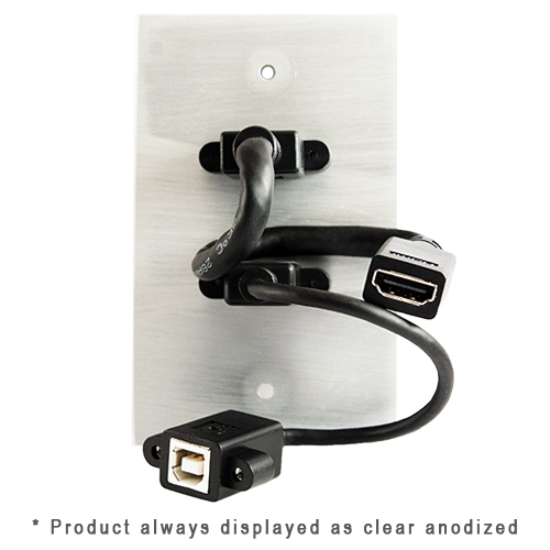 Covid W1220P-CA 1-Gang, HDMI Pigtail, USB AB Pigtail, Clear Anod - Covid, Inc.