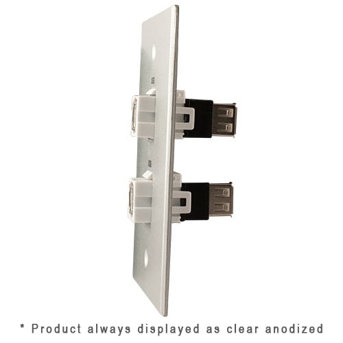Covid W1232F-CA 1-Gang, (2) Keystone USB-2-BA, Clear Anod - Covid, Inc.