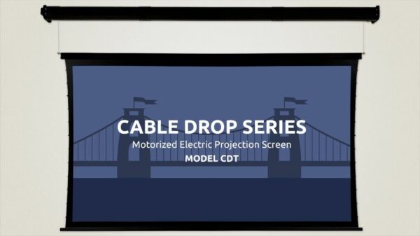 Severtson CDT169300CW Cable Drop Tab Tension Electric 16:9 300" Projection Screen - Cinema White - Severtson Screens