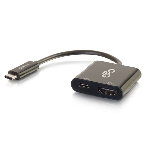 C2G 29531 USB-C to HDMI and USB-C Charging Black - C2G