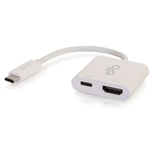 C2G 29532 USB-C to HDMI and USB-C Charging White - C2G