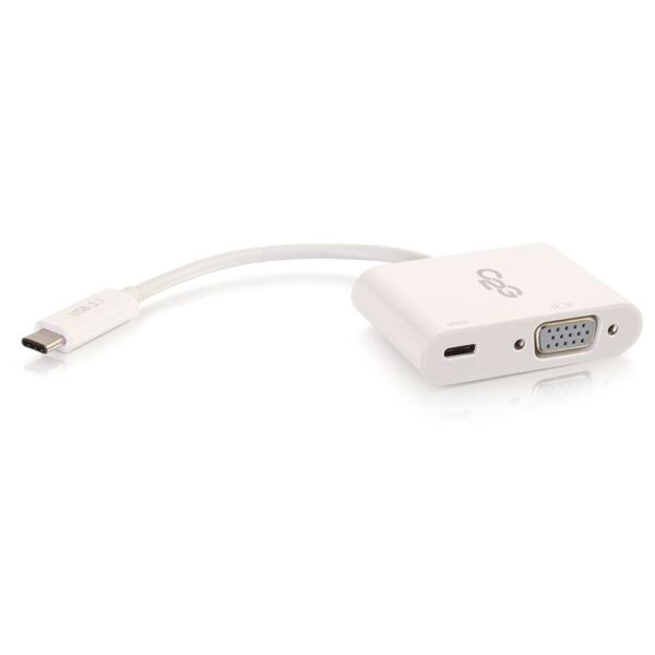 C2G 29534 USB-C to VGA and USB-C Charging White - C2G