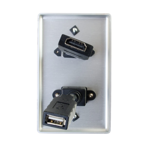 C2G 39874 Aluminum Single Gang HDMI USB WP - C2G