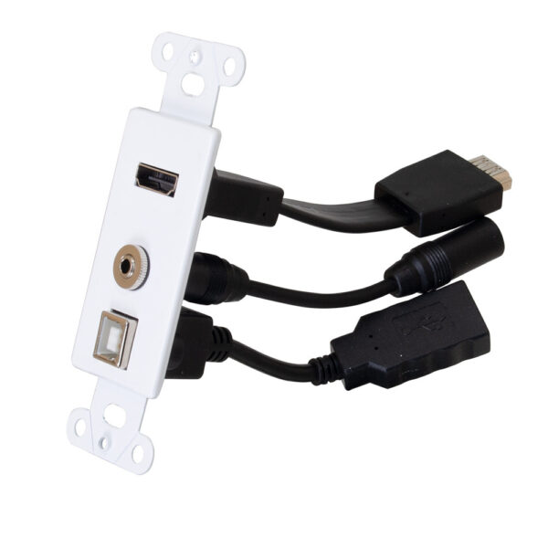 C2G 39873 Decorative HDMI USB 3.5mm White WP - C2G