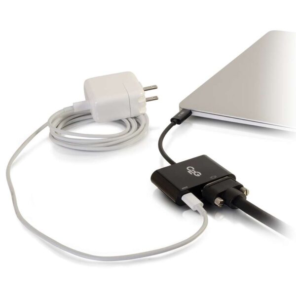 C2G 29533 USB-C to VGA and USB-C Charging Black - C2G