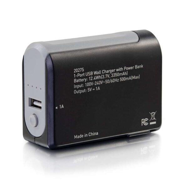 C2G 20275 1 Port USB Wall Charger with Power Bank - C2G