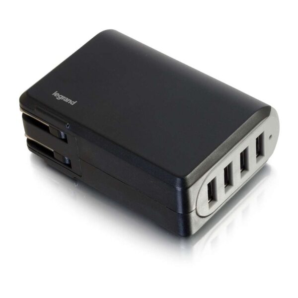 C2G 20277 4 Port USB Wall Charger AC to USB 5V4.8A - C2G