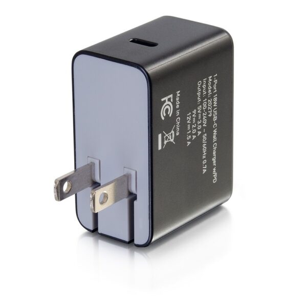 C2G 20279 1-Port USB-C Wall Charger with Power - C2G