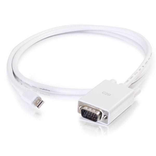 C2G 54680 6ft Mini DisplayPort to VGA Cable White - C2G