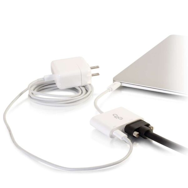 C2G 29534 USB-C to VGA and USB-C Charging White - C2G