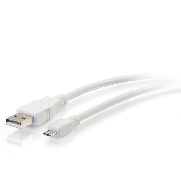 C2G 27441 1ft USB 2.0 A M TO MICRO-USB B M WHITE - C2G