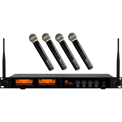 Nady DW-44-HT Quad Receiver Fixed Channel Digital Handheld Microphone Wireless System - Nady