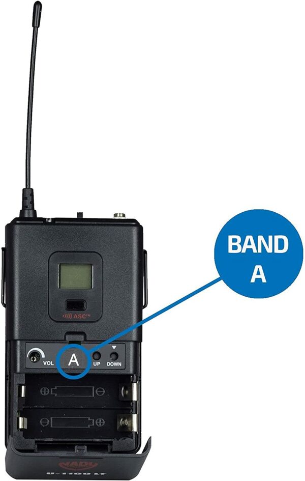 Nady U-1100-TX-LT-B 100-Frequency UHF Lapel Microphone Transmitter for Nady U-Series Wireless Systems - CH-B - Nady