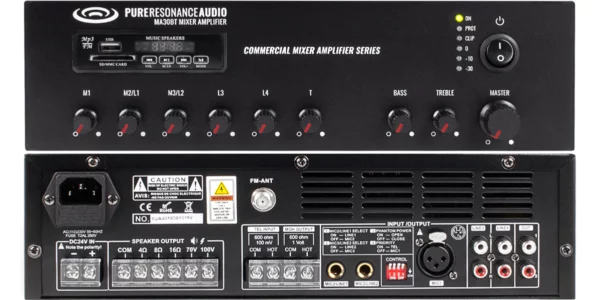 Pure Resonance Audio Restaurant Music System Featuring 4 Ceiling Speakers & Bluetooth Mixer Amplifier - Pure Resonance Audio